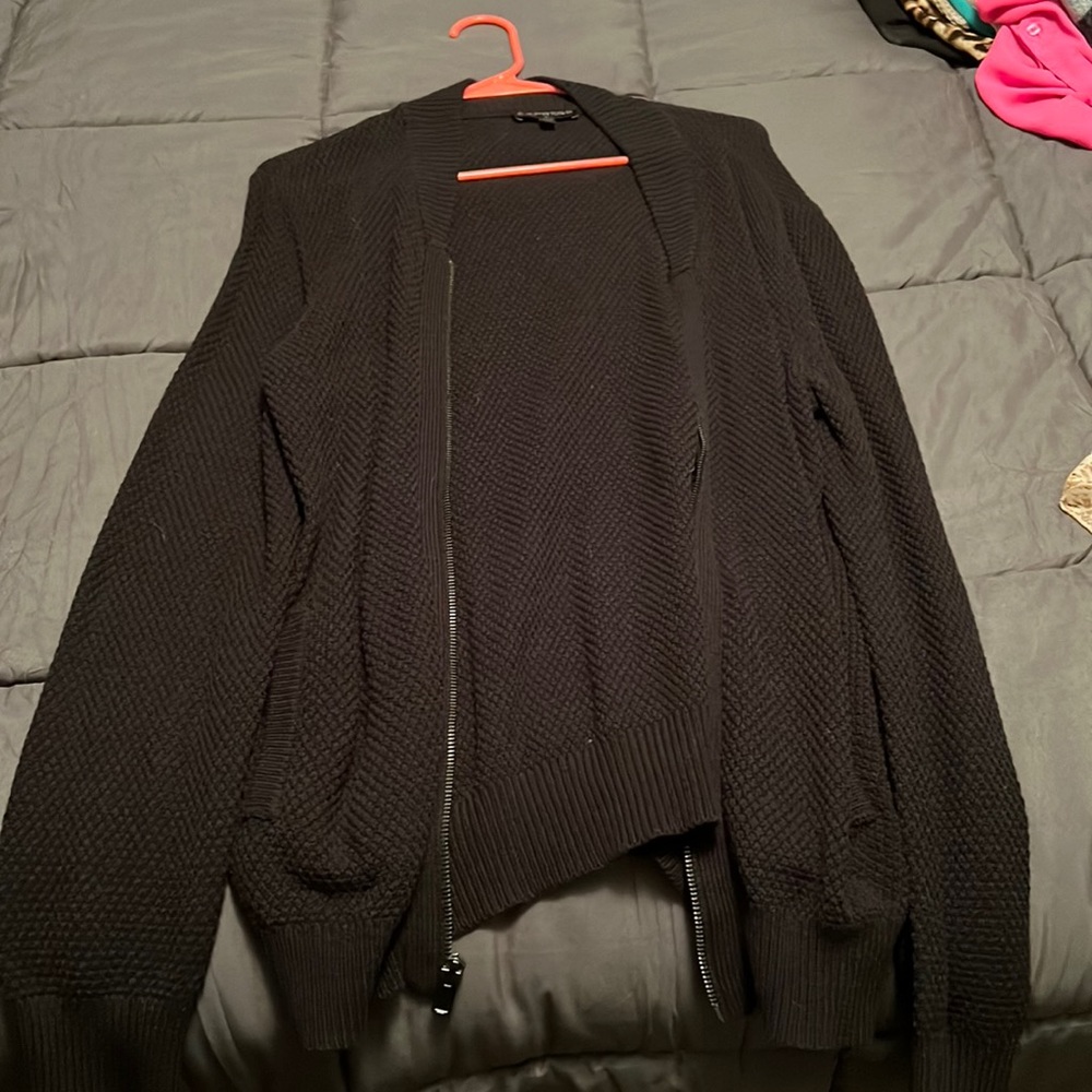 Express black zip up cardigan